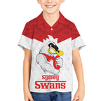 AFL Sydney Custom Hawaiian Shirt with Swans Mascot Simple Style