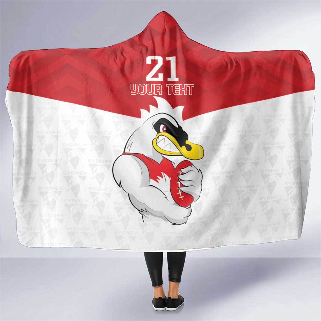 AFL Sydney Custom Hooded Blanket with Swans Mascot Simple Style