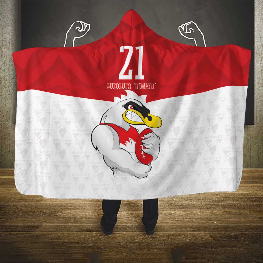 AFL Sydney Custom Hooded Blanket with Swans Mascot Simple Style