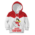 AFL Sydney Custom Kid Hoodie with Swans Mascot Simple Style
