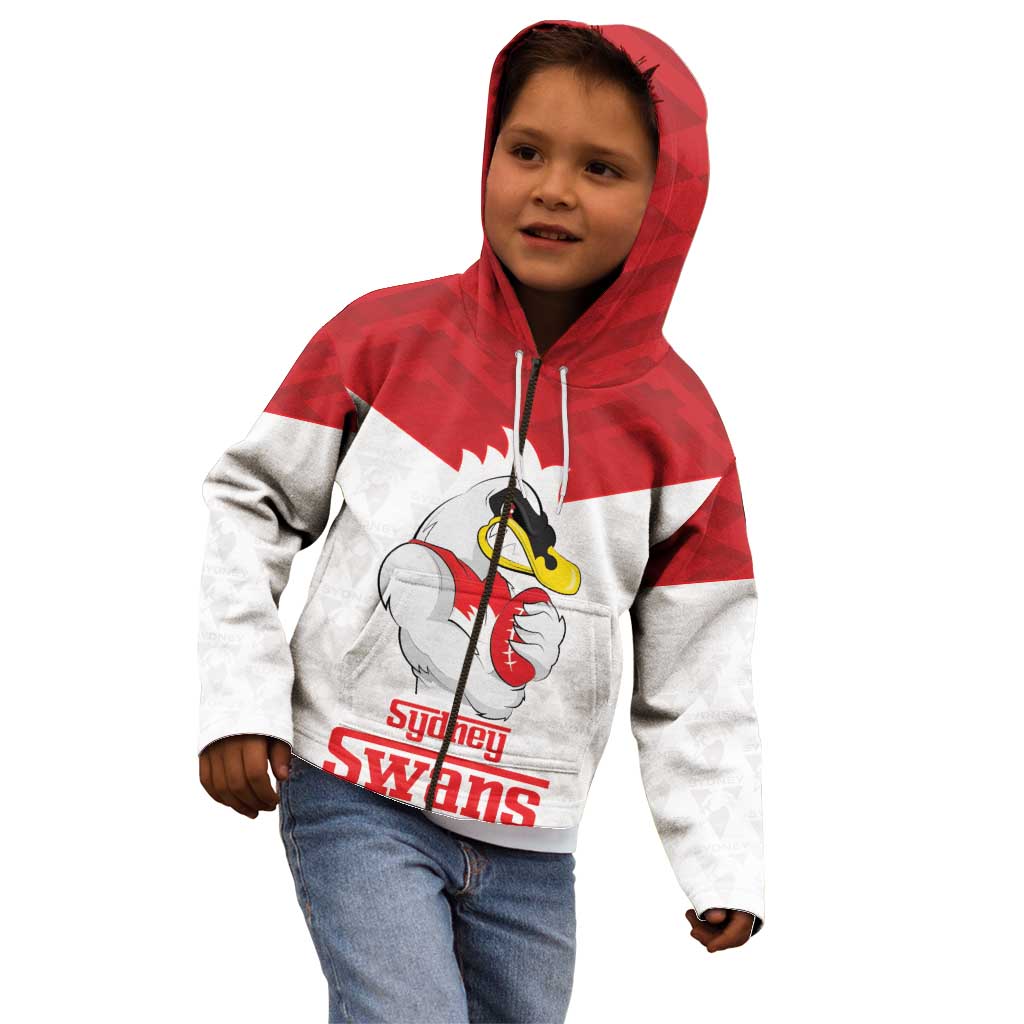 AFL Sydney Custom Kid Hoodie with Swans Mascot Simple Style