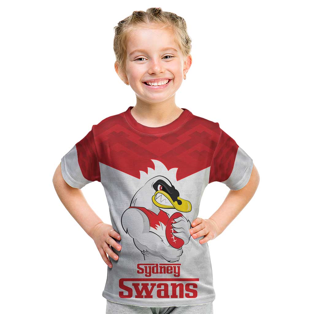 AFL Sydney Custom Kid T Shirt with Swans Mascot Simple Style