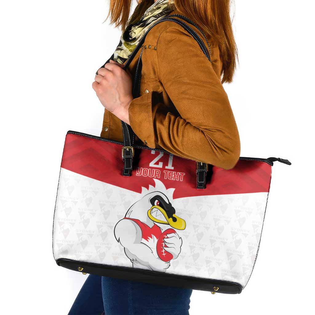 AFL Sydney Custom Leather Tote Bag with Swans Mascot Simple Style