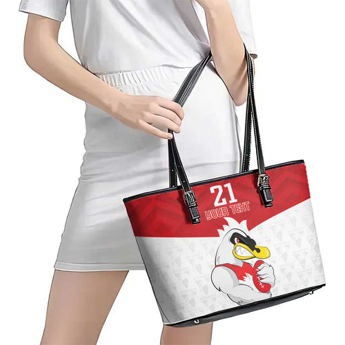 AFL Sydney Custom Leather Tote Bag with Swans Mascot Simple Style