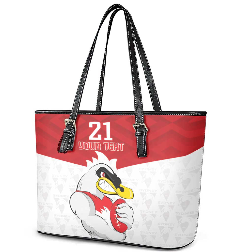 AFL Sydney Custom Leather Tote Bag with Swans Mascot Simple Style