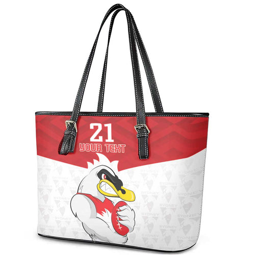 AFL Sydney Custom Leather Tote Bag with Swans Mascot Simple Style