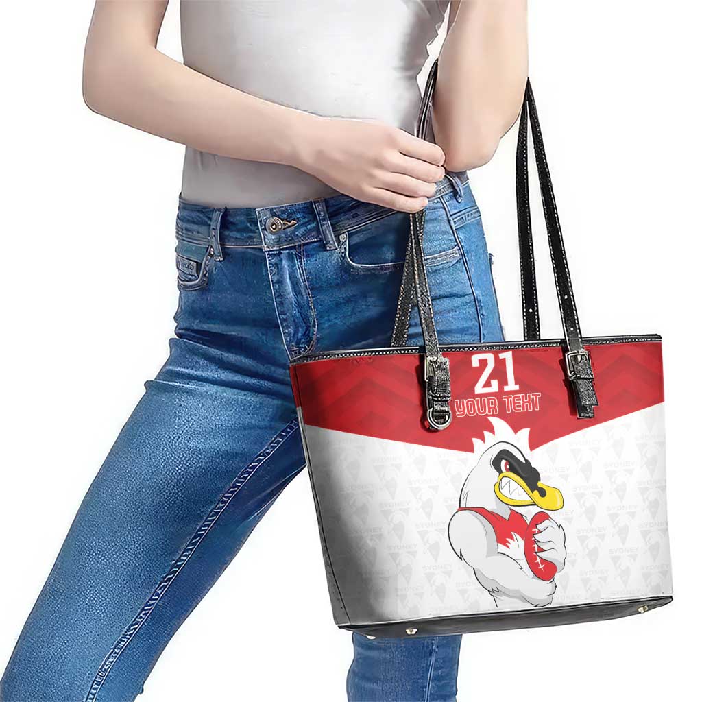 AFL Sydney Custom Leather Tote Bag with Swans Mascot Simple Style