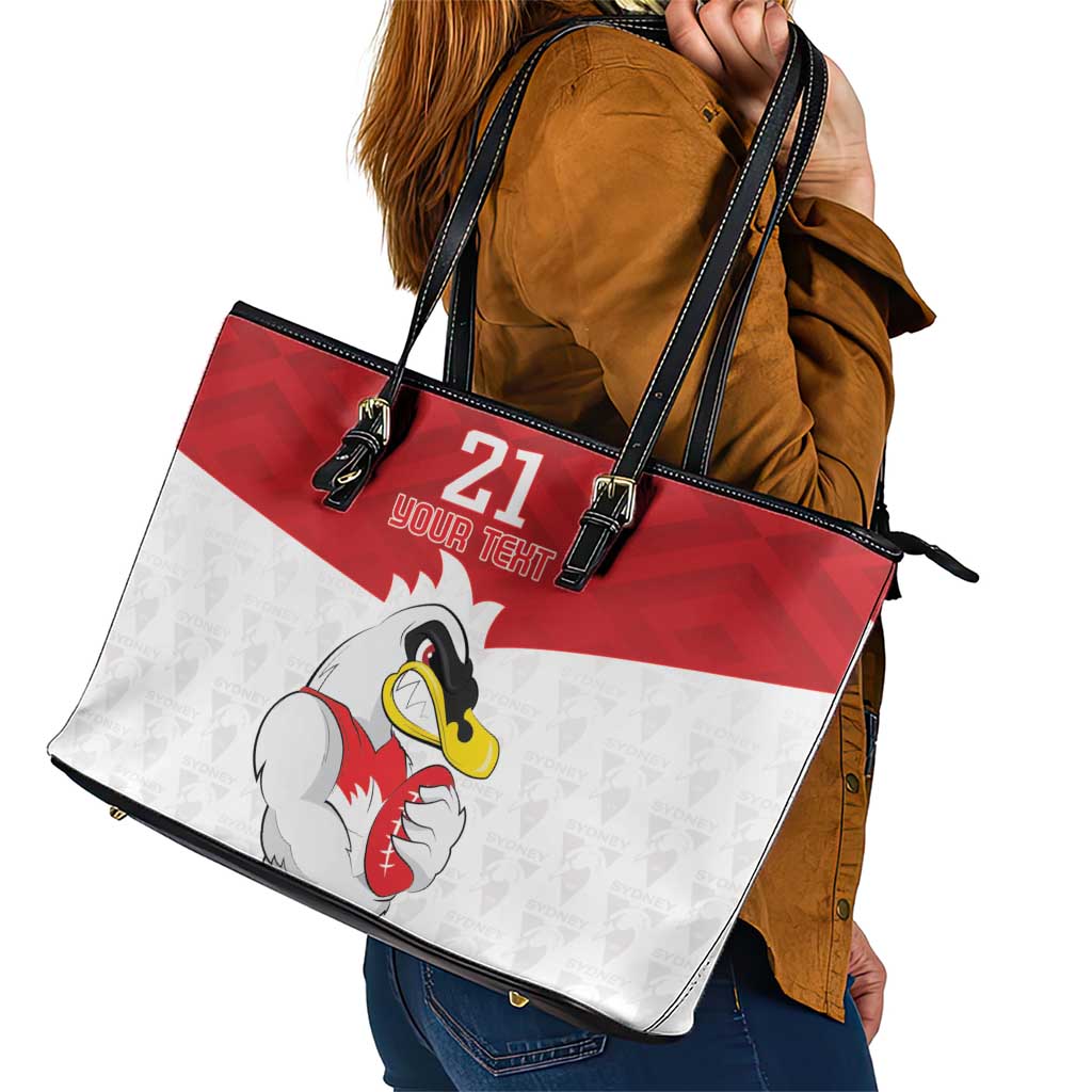 AFL Sydney Custom Leather Tote Bag with Swans Mascot Simple Style