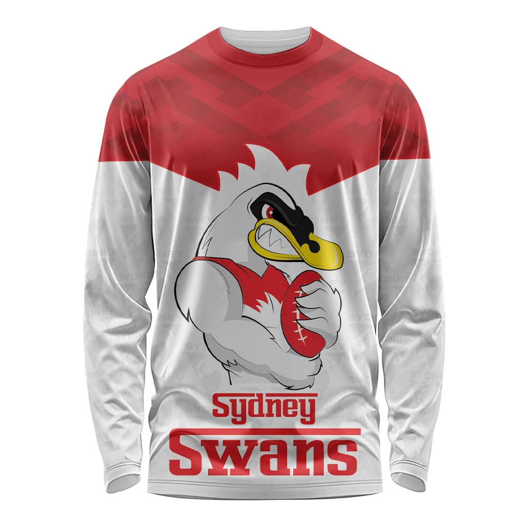 AFL Sydney Custom Long Sleeve Shirt with Swans Mascot Simple Style