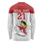 AFL Sydney Custom Long Sleeve Shirt with Swans Mascot Simple Style