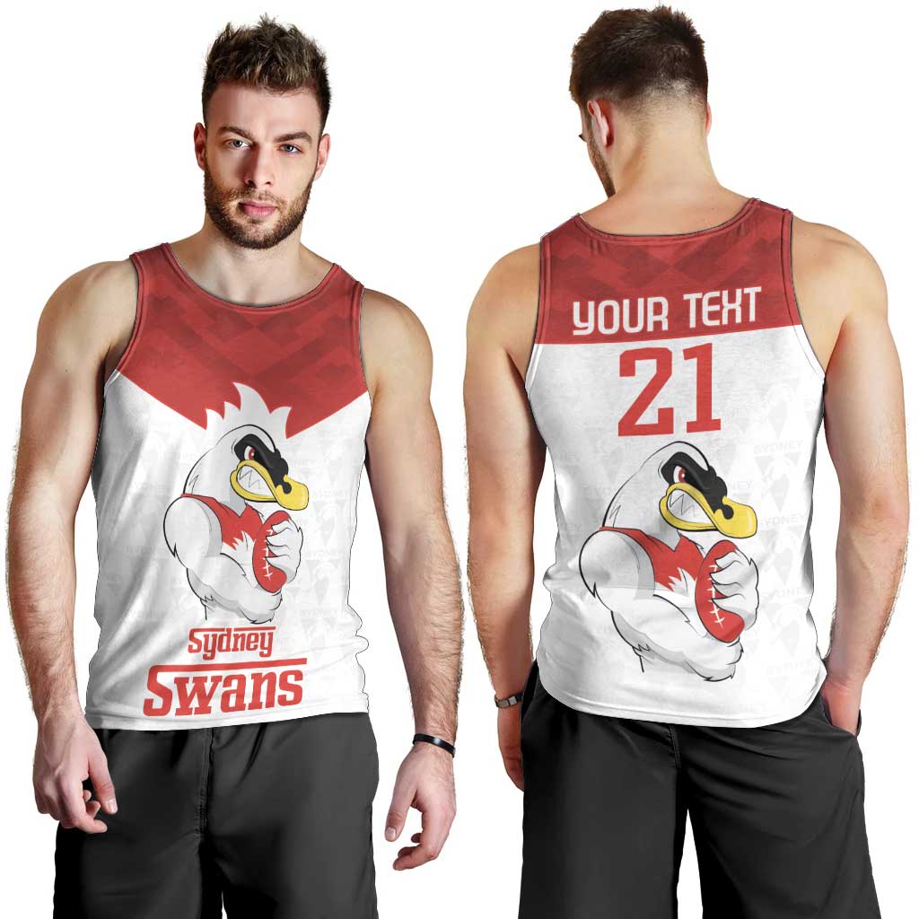 AFL Sydney Custom Men Tank Top with Swans Mascot Simple Style