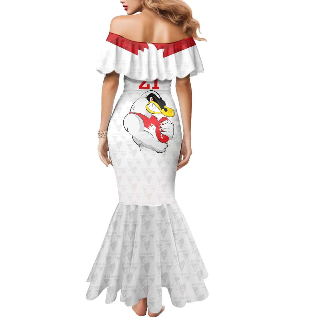 AFL Sydney Custom Mermaid Dress with Swans Mascot Simple Style