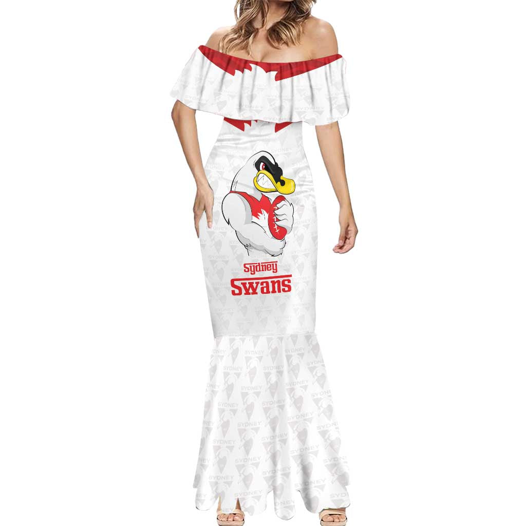 AFL Sydney Custom Mermaid Dress with Swans Mascot Simple Style