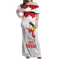 AFL Sydney Custom Off Shoulder Maxi Dress with Swans Mascot Simple Style