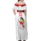 AFL Sydney Custom Off Shoulder Maxi Dress with Swans Mascot Simple Style