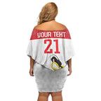 AFL Sydney Custom Off Shoulder Short Dress with Swans Mascot Simple Style