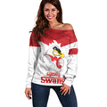 AFL Sydney Custom Off Shoulder Sweater with Swans Mascot Simple Style