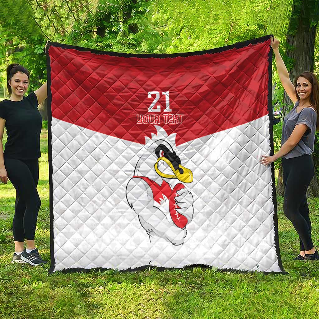 AFL Sydney Custom Quilt with Swans Mascot Simple Style