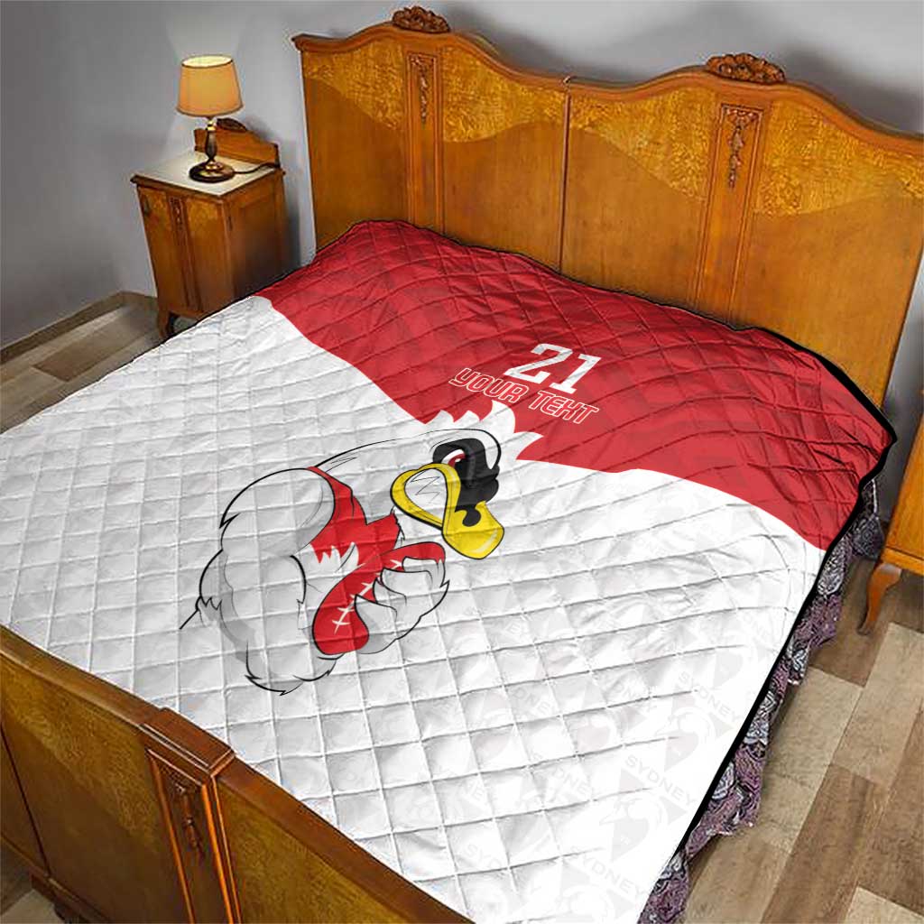 AFL Sydney Custom Quilt with Swans Mascot Simple Style