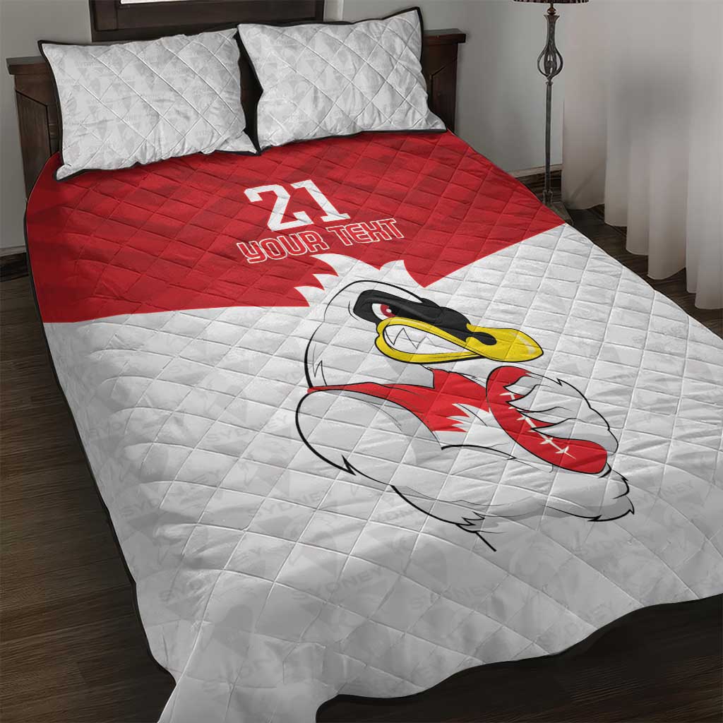 AFL Sydney Custom Quilt Bed Set with Swans Mascot Simple Style