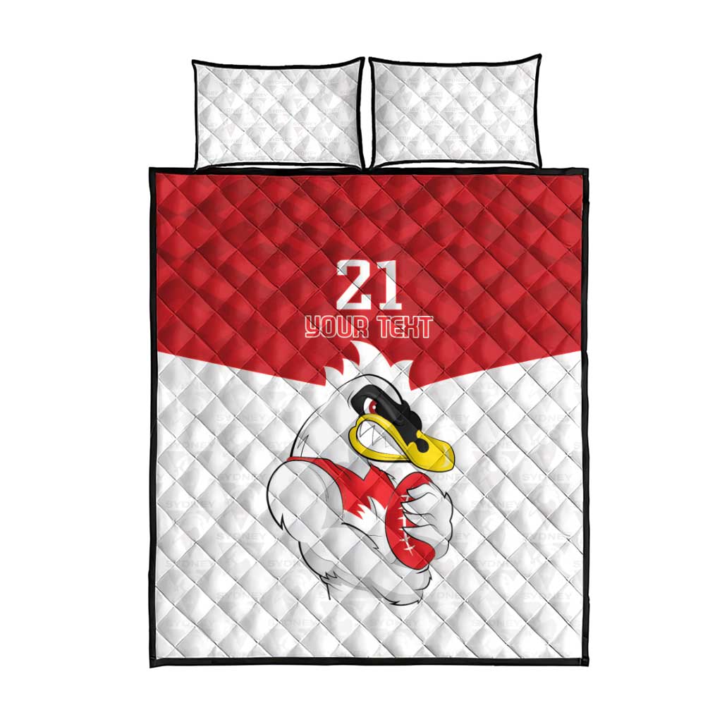 AFL Sydney Custom Quilt Bed Set with Swans Mascot Simple Style