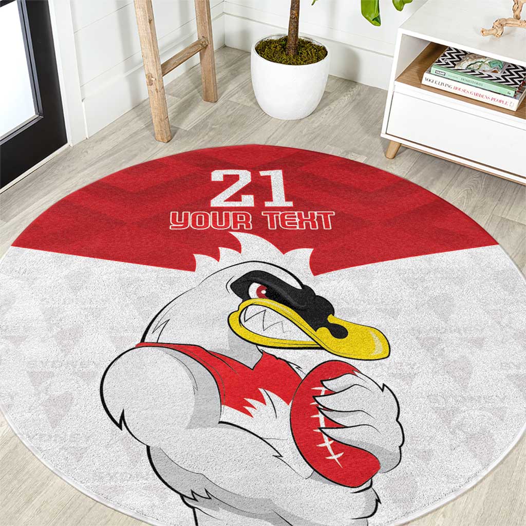 AFL Sydney Custom Round Carpet with Swans Mascot Simple Style