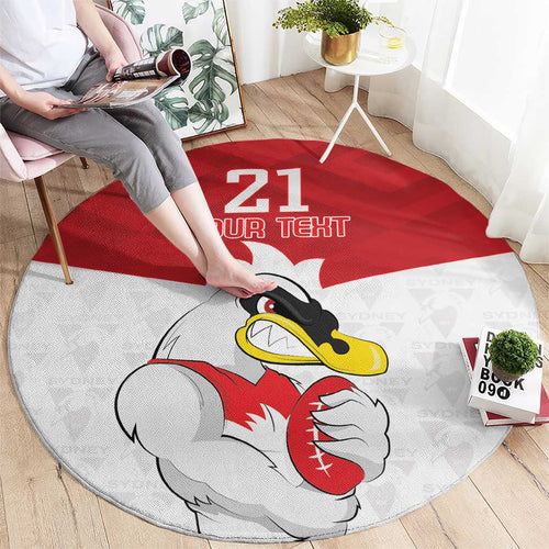 AFL Sydney Custom Round Carpet with Swans Mascot Simple Style