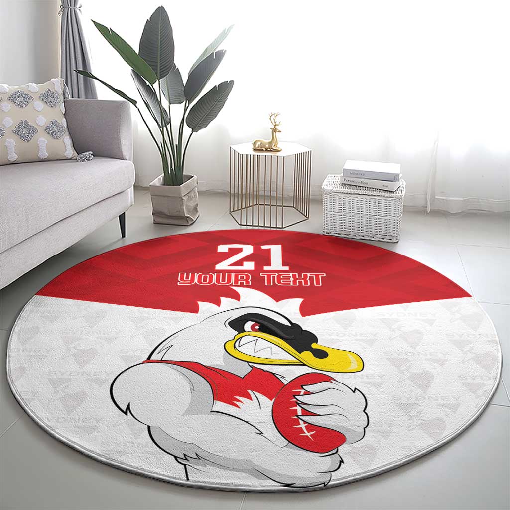 AFL Sydney Custom Round Carpet with Swans Mascot Simple Style