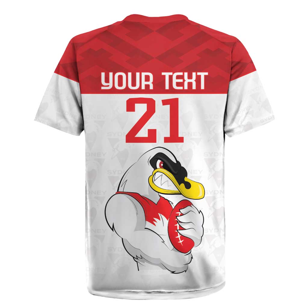 AFL Sydney Custom Rugby Jersey with Swans Mascot Simple Style