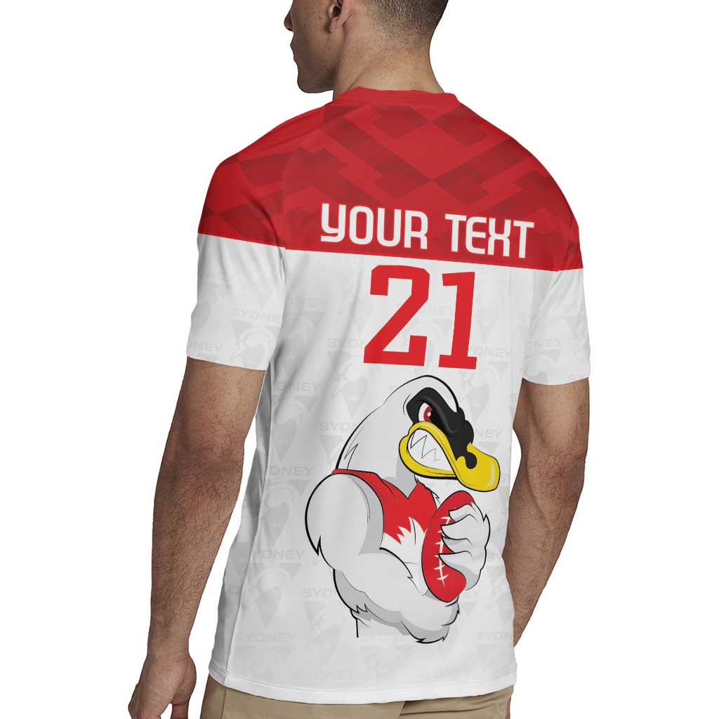 AFL Sydney Custom Rugby Jersey with Swans Mascot Simple Style