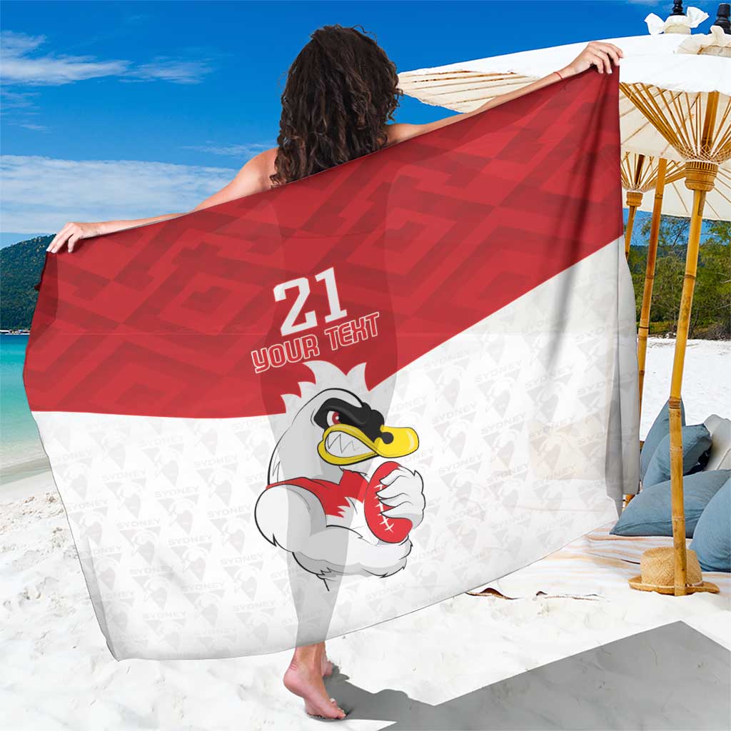 AFL Sydney Custom Sarong with Swans Mascot Simple Style
