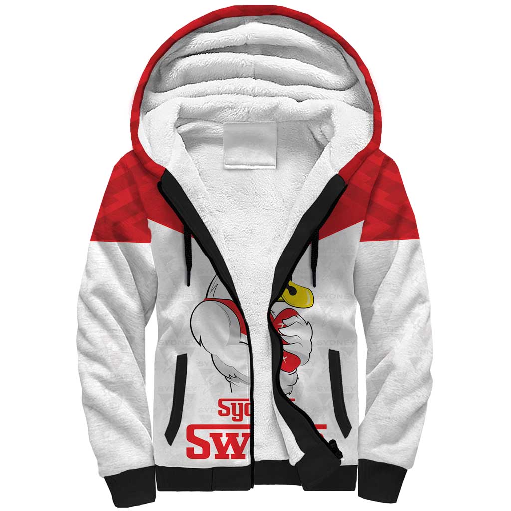 AFL Sydney Custom Sherpa Hoodie with Swans Mascot Simple Style