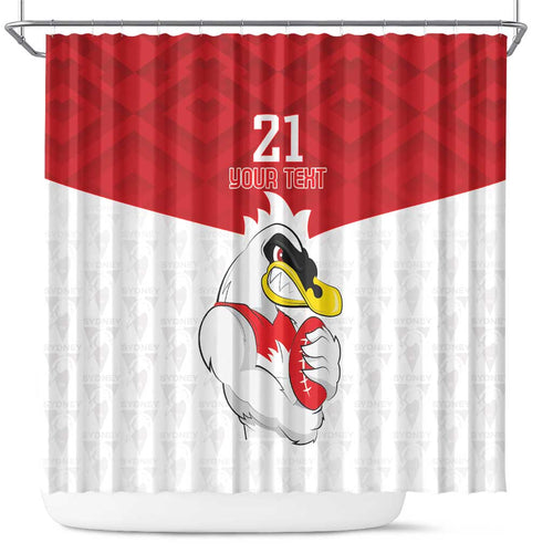 AFL Sydney Custom Shower Curtain with Swans Mascot Simple Style