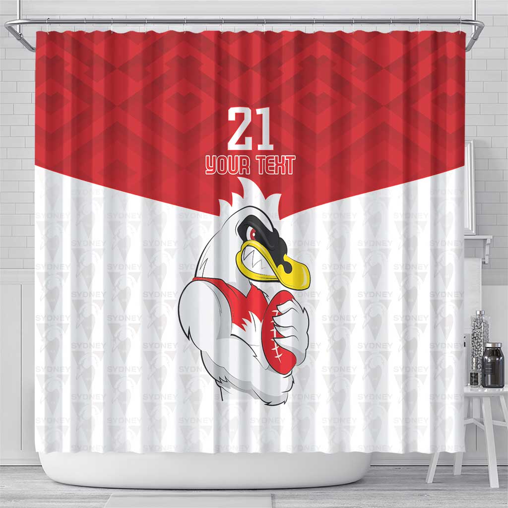 AFL Sydney Custom Shower Curtain with Swans Mascot Simple Style