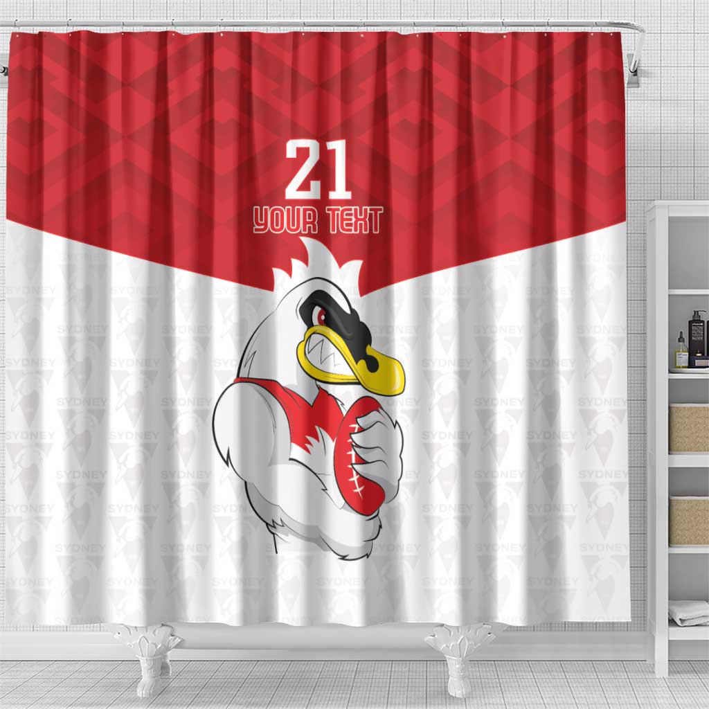 AFL Sydney Custom Shower Curtain with Swans Mascot Simple Style