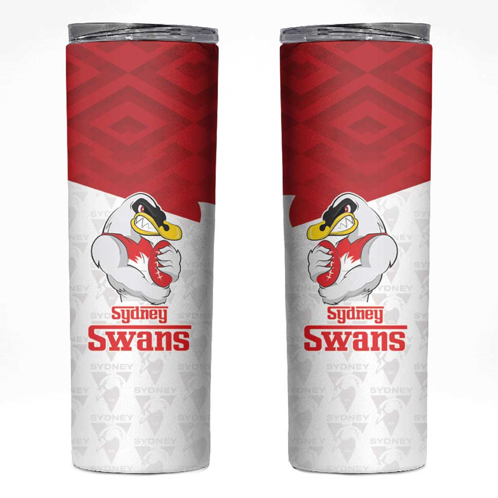 AFL Sydney Custom Skinny Tumbler with Swans Mascot Simple Style