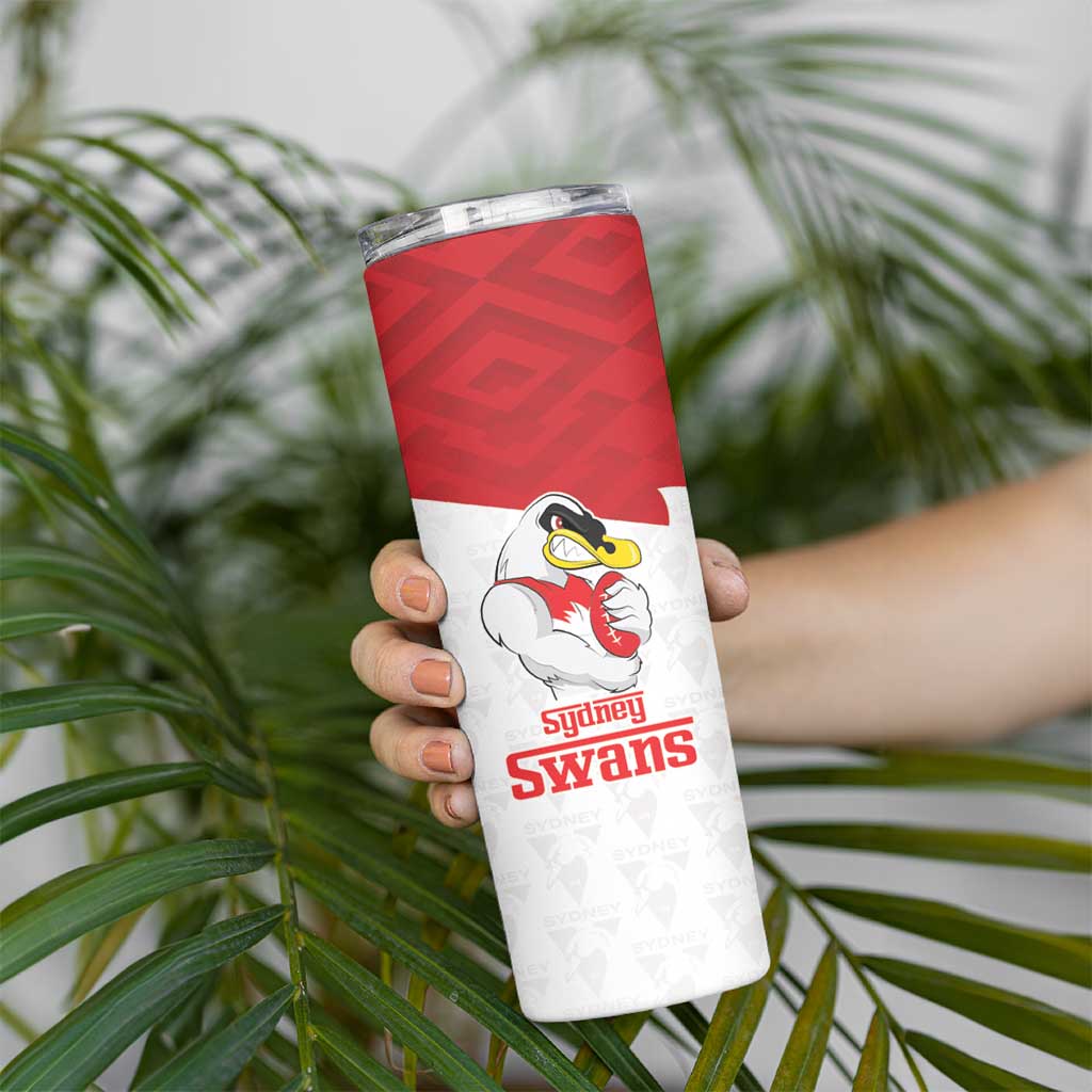 AFL Sydney Custom Skinny Tumbler with Swans Mascot Simple Style