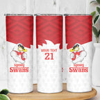 AFL Sydney Custom Skinny Tumbler with Swans Mascot Simple Style