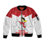 AFL Sydney Custom Sleeve Zip Bomber Jacket with Swans Mascot Simple Style