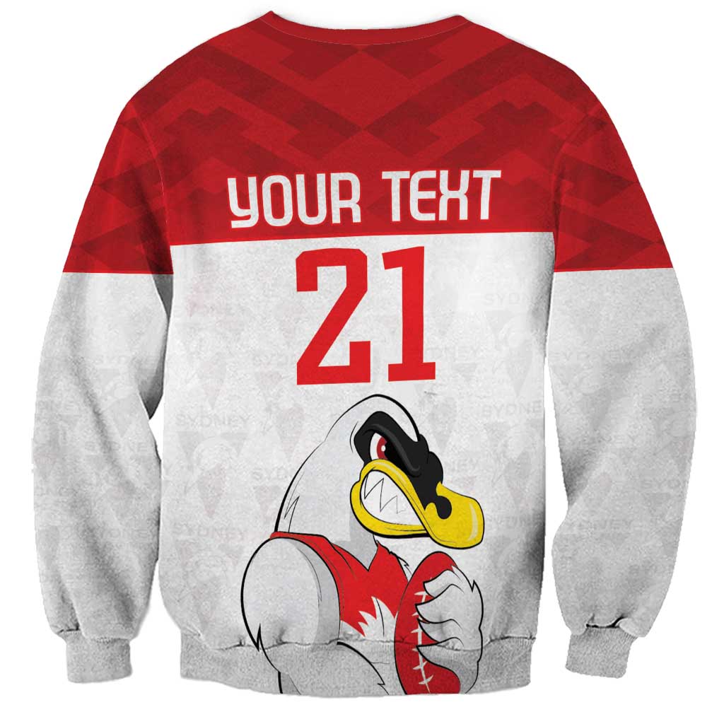 AFL Sydney Custom Sweatshirt with Swans Mascot Simple Style