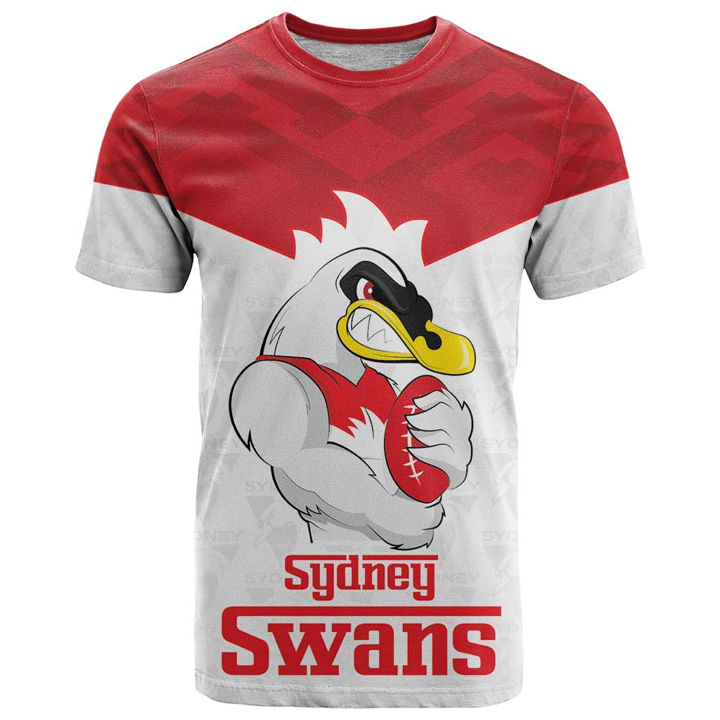 AFL Sydney Custom T Shirt with Swans Mascot Simple Style