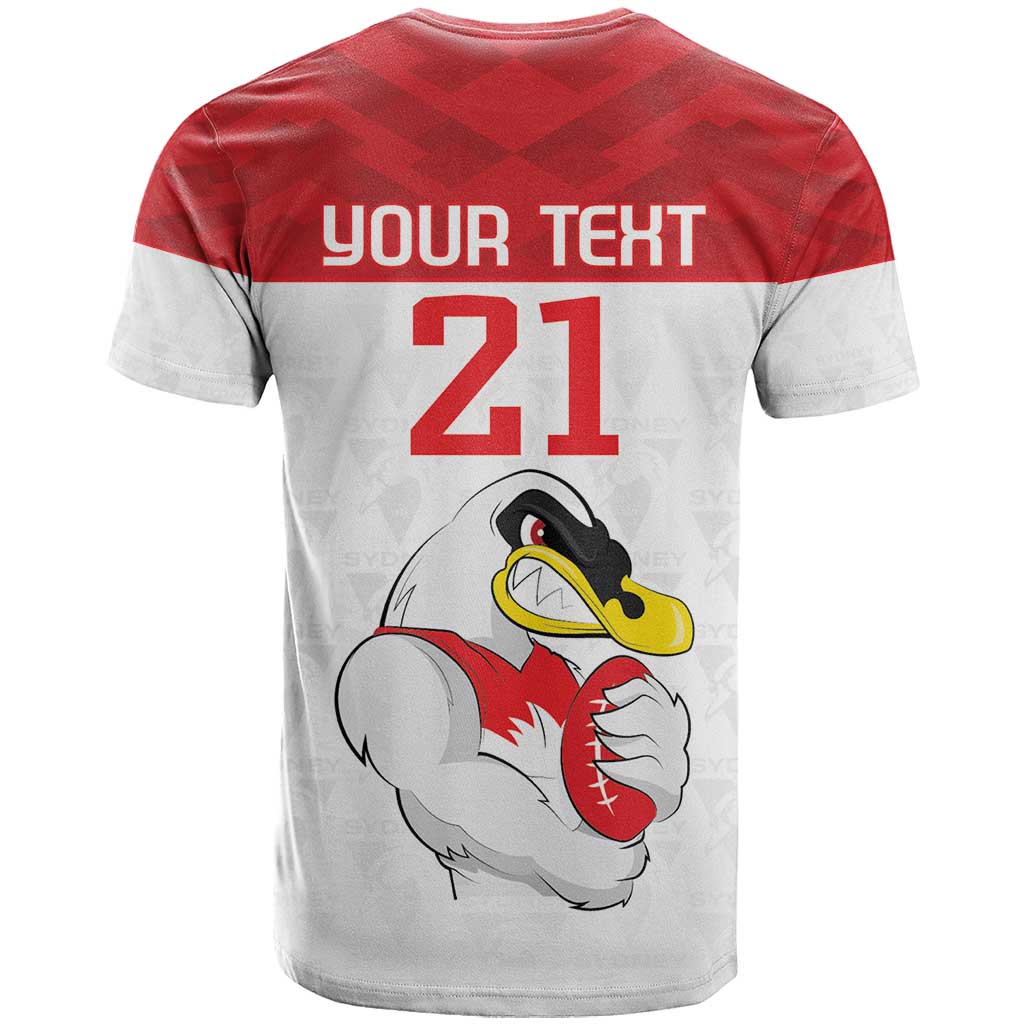 AFL Sydney Custom T Shirt with Swans Mascot Simple Style