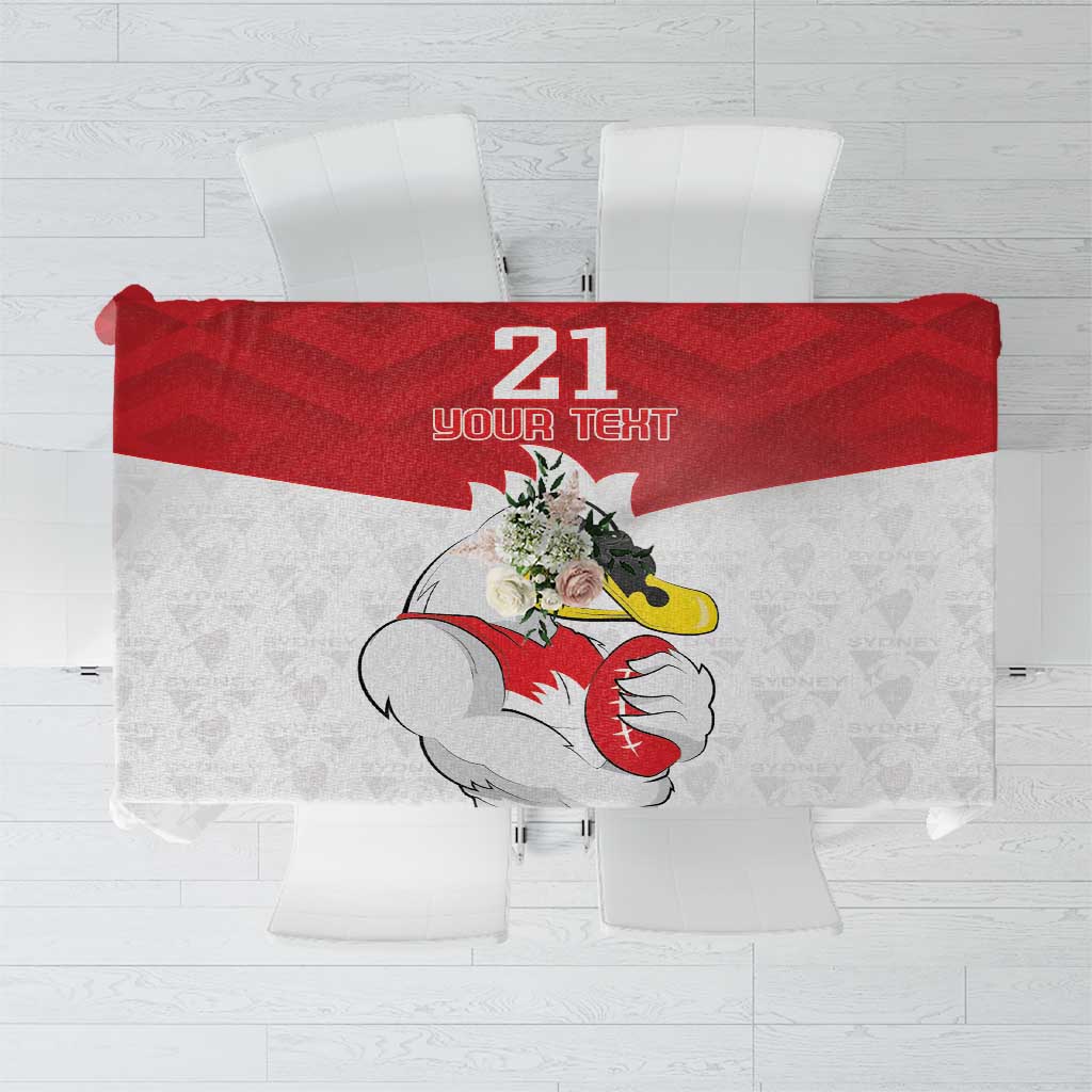 AFL Sydney Custom Tablecloth with Swans Mascot Simple Style