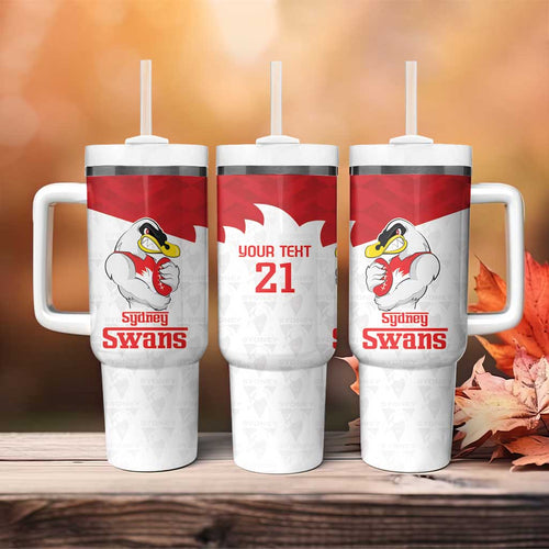 AFL Sydney Custom Tumbler With Handle with Swans Mascot Simple Style