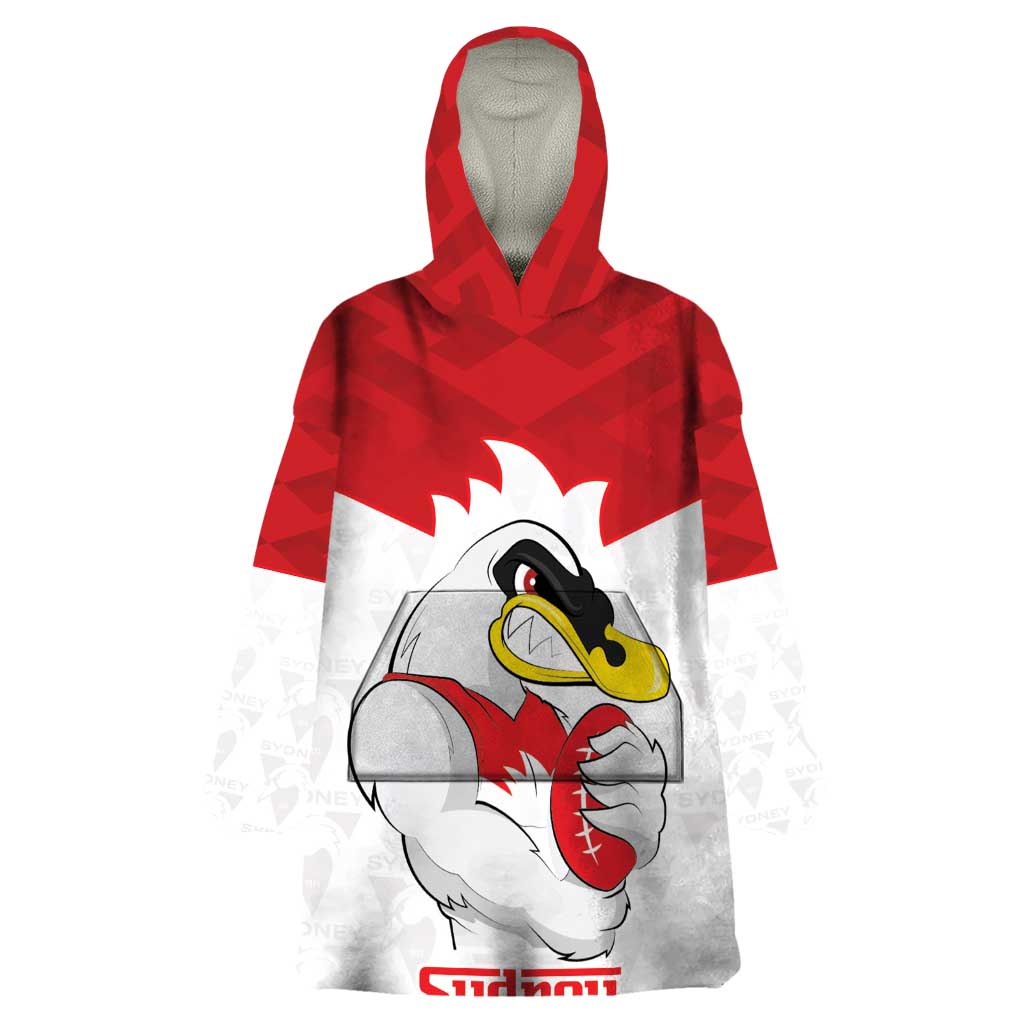 AFL Sydney Custom Wearable Blanket Hoodie with Swans Mascot Simple Style