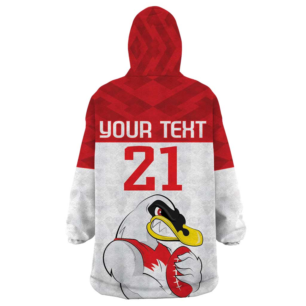 AFL Sydney Custom Wearable Blanket Hoodie with Swans Mascot Simple Style