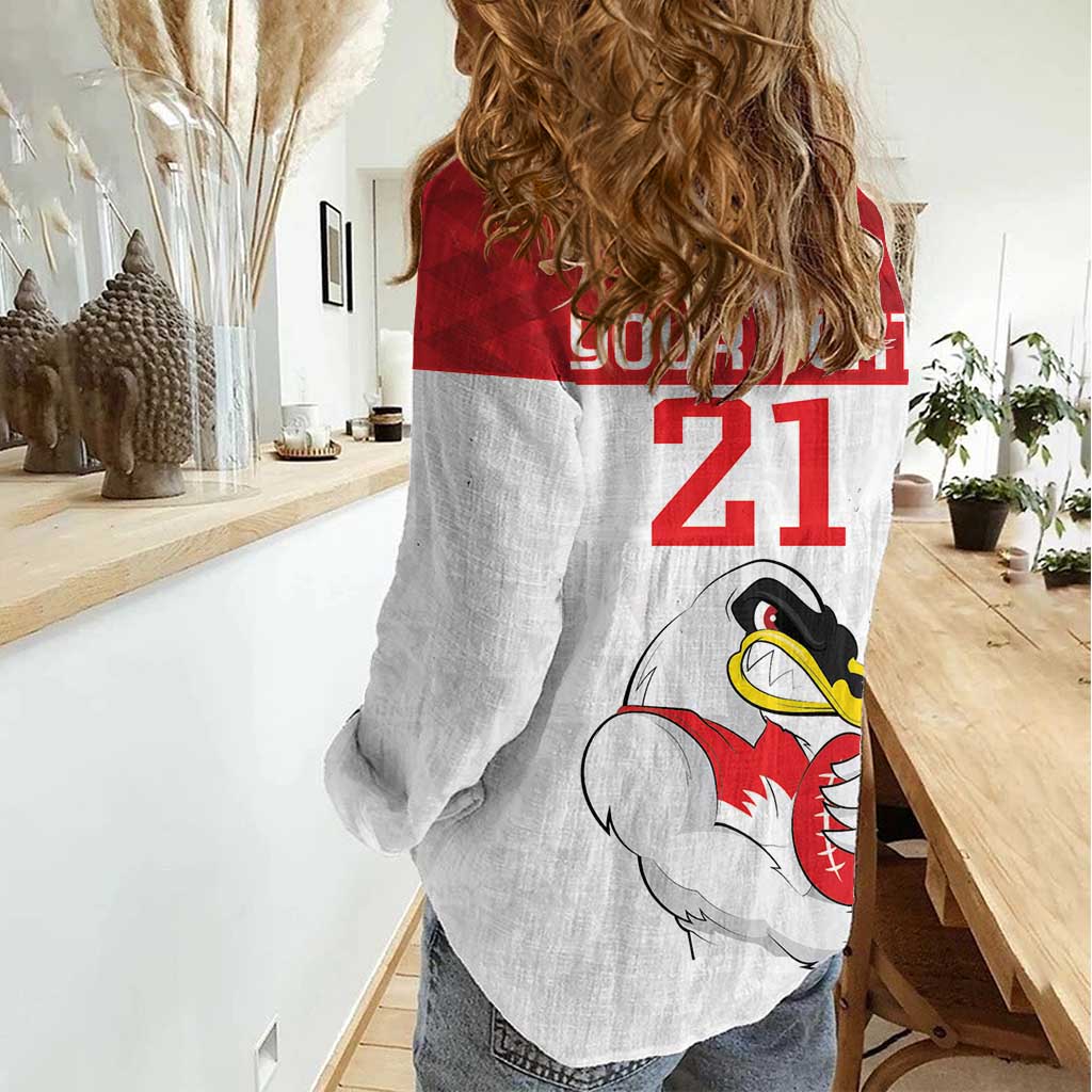 AFL Sydney Custom Women Casual Shirt with Swans Mascot Simple Style