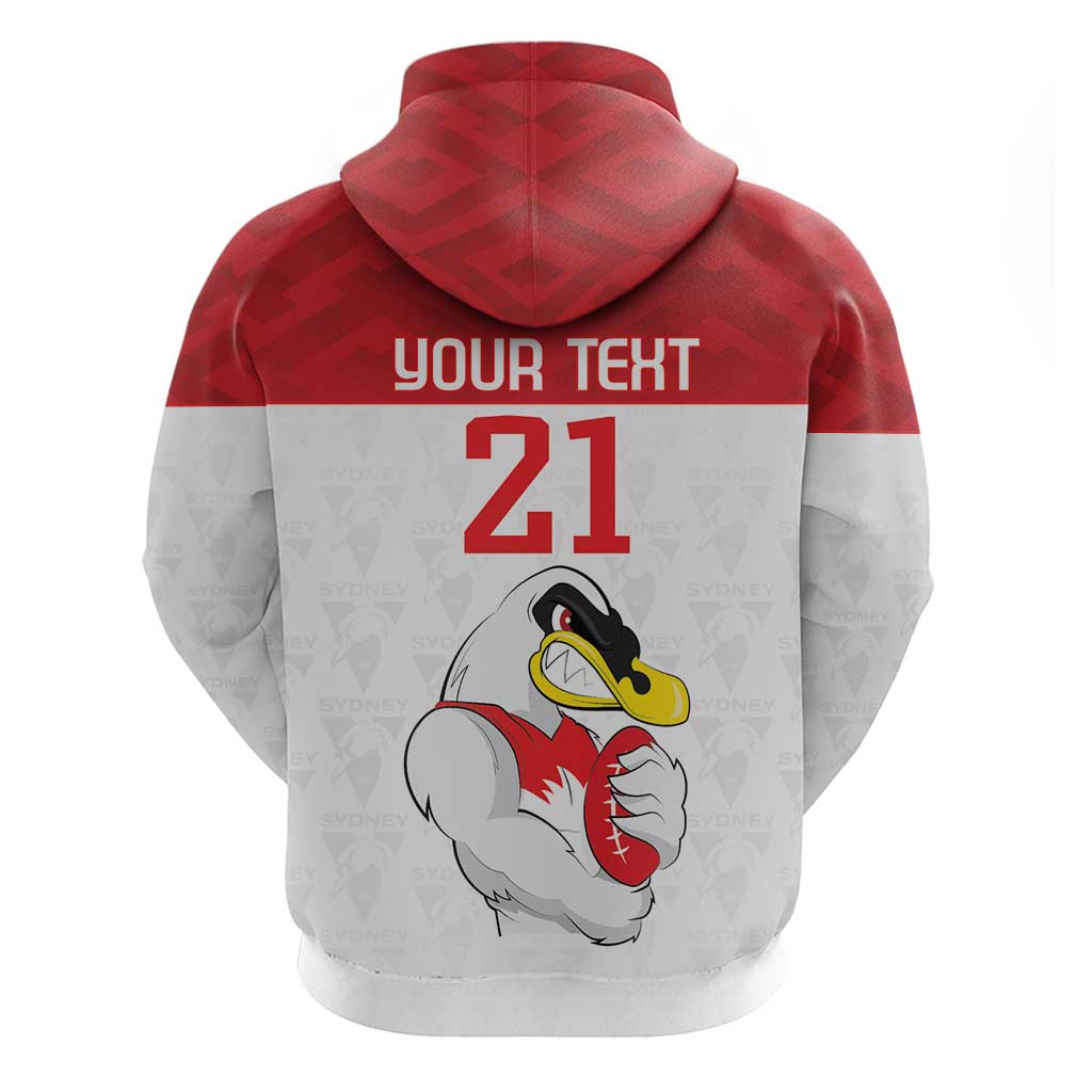 AFL Sydney Custom Zip Hoodie with Swans Mascot Simple Style