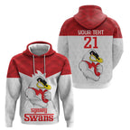 AFL Sydney Custom Zip Hoodie with Swans Mascot Simple Style