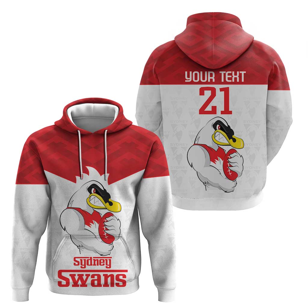 AFL Sydney Custom Zip Hoodie with Swans Mascot Simple Style